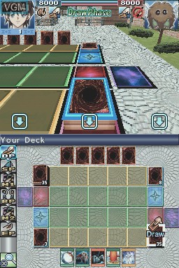 In-game screen of the game Yu-Gi-Oh! Duel Monsters World Championship 2007 on Nintendo DS