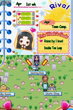 In-game screen of the game KuruKuru Princess - Figure de KiraKira Koori no Angel on Nintendo DS