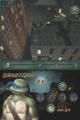 In-game screen of the game TMNT on Nintendo DS