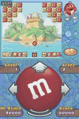 In-game screen of the game M&M's Break' Em on Nintendo DS