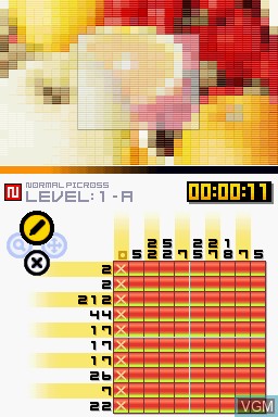 In-game screen of the game Picross DS on Nintendo DS