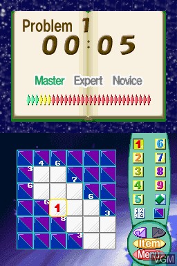 In-game screen of the game Brain Buster - Puzzle Pak on Nintendo DS