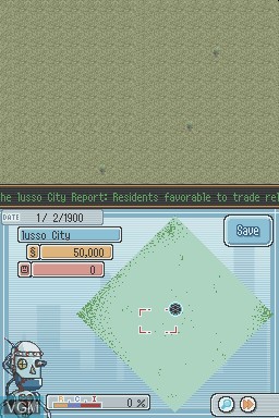 In-game screen of the game SimCity DS on Nintendo DS
