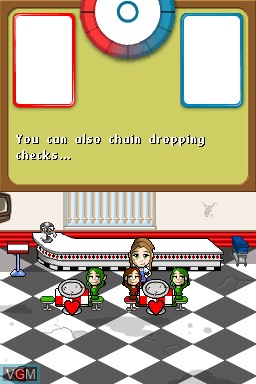 In-game screen of the game Diner Dash on Nintendo DS