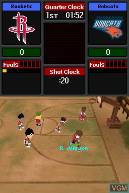 In-game screen of the game Backyard Basketball on Nintendo DS