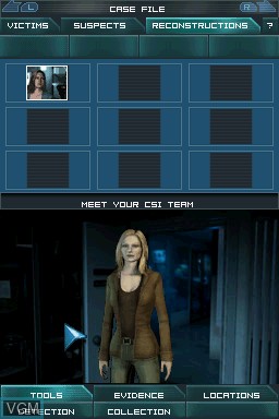 In-game screen of the game CSI - Crime Scene Investigation - Dark Motives on Nintendo DS