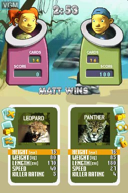 In-game screen of the game Top Trumps - Horror & Predators on Nintendo DS