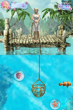 In-game screen of the game Barbie as The Island Princess on Nintendo DS