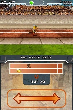 In-game screen of the game Asterix at the Olympic Games on Nintendo DS