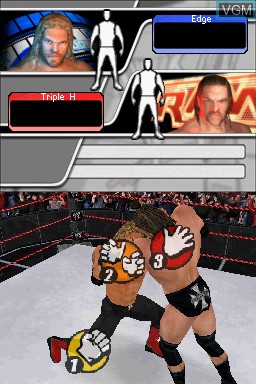 In-game screen of the game WWE SmackDown vs. Raw 2008 on Nintendo DS