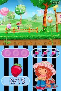 In-game screen of the game Strawberry Shortcake - The Four Seasons Cake on Nintendo DS