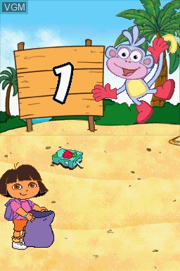 In-game screen of the game Dora the Explorer - Dora Saves the Mermaids on Nintendo DS
