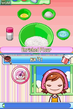 In-game screen of the game Cooking Mama 2 - Dinner With Friends on Nintendo DS