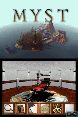 In-game screen of the game Myst on Nintendo DS