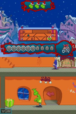 In-game screen of the game Dr. Seuss - How the Grinch Stole Christmas! on Nintendo DS