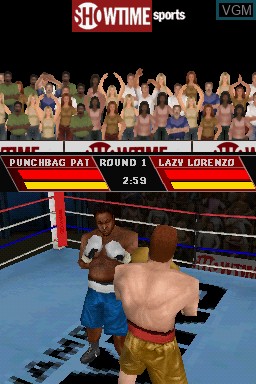 In-game screen of the game Showtime Championship Boxing on Nintendo DS