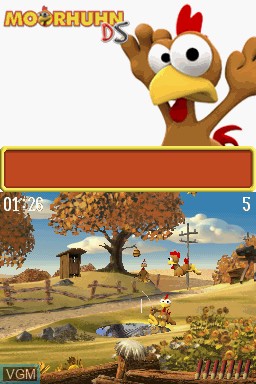 In-game screen of the game Chicken Hunter on Nintendo DS