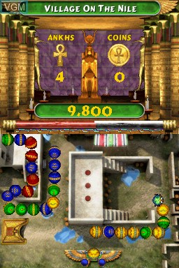 In-game screen of the game Luxor - Pharaoh's Challenge on Nintendo DS