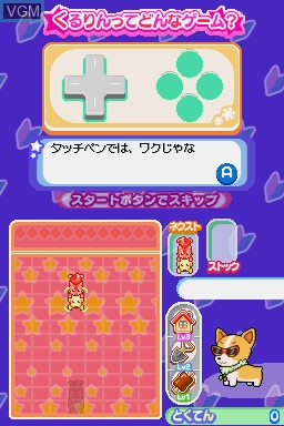 In-game screen of the game Koinu de Kururin on Nintendo DS