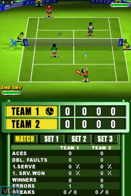 In-game screen of the game Powerplay Tennis on Nintendo DS