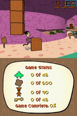 In-game screen of the game Mr. Bean on Nintendo DS