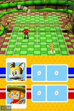 In-game screen of the game Sega Superstars Tennis on Nintendo DS