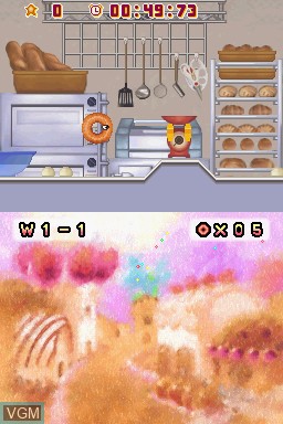 In-game screen of the game Kururin Doughnuts - Okashi Recipe on Nintendo DS