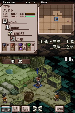 In-game screen of the game Summon Night on Nintendo DS