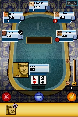 In-game screen of the game Partouche - Poker Tour on Nintendo DS