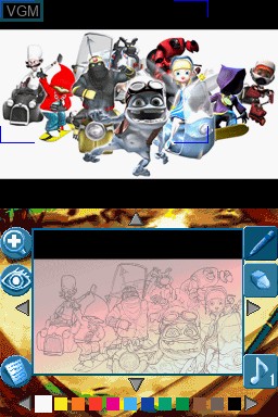 In-game screen of the game Crazy Frog Collectables Art School on Nintendo DS