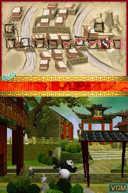 In-game screen of the game Kung Fu Panda on Nintendo DS