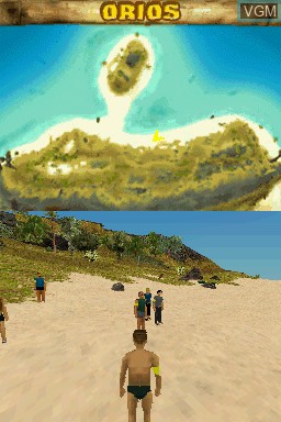 In-game screen of the game Koh-Lanta on Nintendo DS