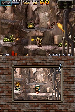 In-game screen of the game Metal Slug 7 on Nintendo DS