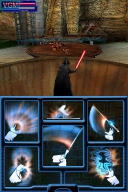 In-game screen of the game Star Wars - The Force Unleashed on Nintendo DS