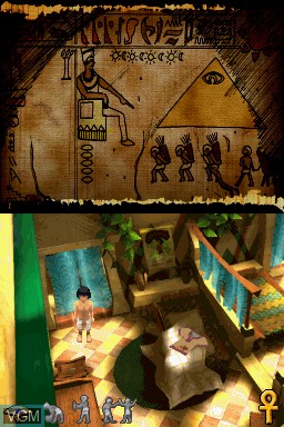 In-game screen of the game Ankh - Curse of the Scarab King on Nintendo DS
