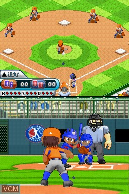 In-game screen of the game Little League World Series Baseball 2008 on Nintendo DS