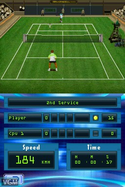 In-game screen of the game Tennis Elbow on Nintendo DS