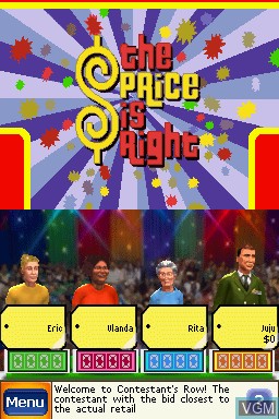 In-game screen of the game Price is Right, The on Nintendo DS