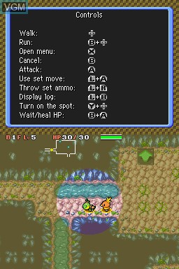 In-game screen of the game Pokémon Donjon Mystère - Explorateurs du Temps on Nintendo DS