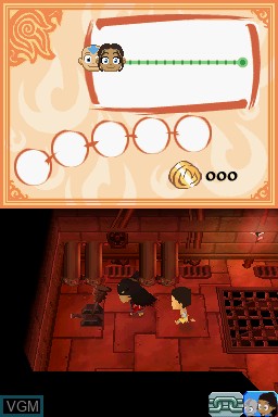In-game screen of the game Avatar - The Last Airbender - Into the Inferno on Nintendo DS
