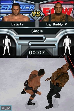 In-game screen of the game WWE SmackDown vs. Raw 2009 on Nintendo DS