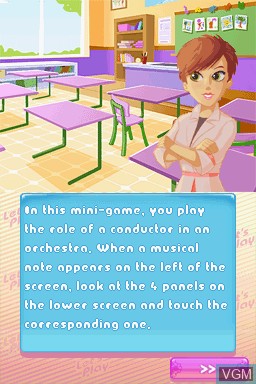 In-game screen of the game Let's Play Schools on Nintendo DS