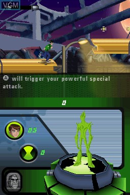In-game screen of the game Ben 10 - Alien Force on Nintendo DS