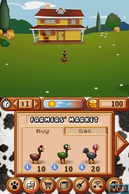 In-game screen of the game My Farm Around the World on Nintendo DS