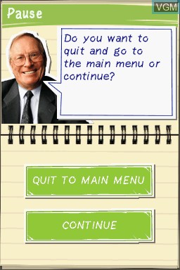 In-game screen of the game My Health Coach - Stop Smoking with Allen Carr on Nintendo DS