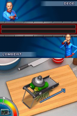 In-game screen of the game Iron Chef America - Supreme Cuisine on Nintendo DS