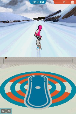 In-game screen of the game Shaun White Snowboarding on Nintendo DS