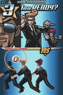 In-game screen of the game Elite Beat Agents on Nintendo DS