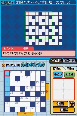 In-game screen of the game Puzzle Mate - Crossword Mate on Nintendo DS