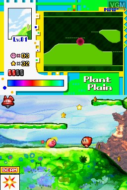 In-game screen of the game Kirby - Power Paintbrush on Nintendo DS